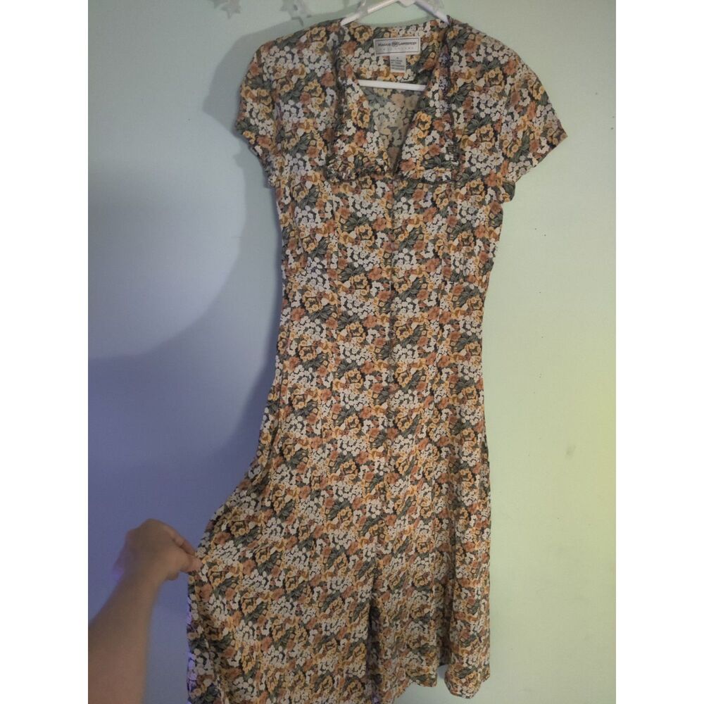 Vintage Maggie Lawrence Collection Size 4 Floral Collared Dress